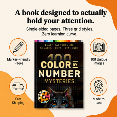 100 Color by Number Mysteries Book