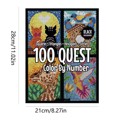 100 Color by Number Quest Book