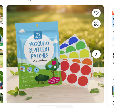 Cute Cartoon Plant Essential Oil Non-woven Solid Mosquito Repellent Patch for Kids with 6 Patches-Accessories