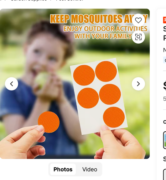 Cute Cartoon Plant Essential Oil Non-woven Solid Mosquito Repellent Patch for Kids with 6 Patches-Accessories